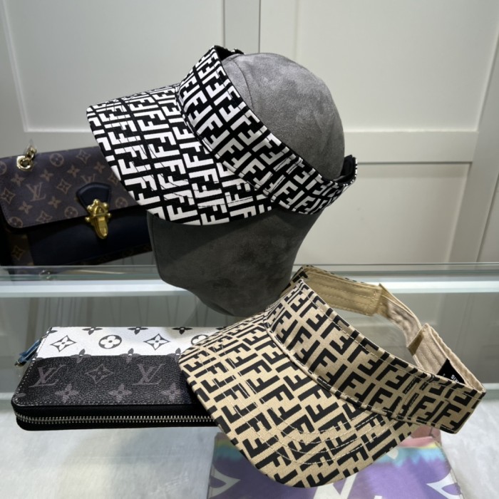 Fendi Men Womens Visor Hat Luxury Brand Design Fendi Cap with Original Box  