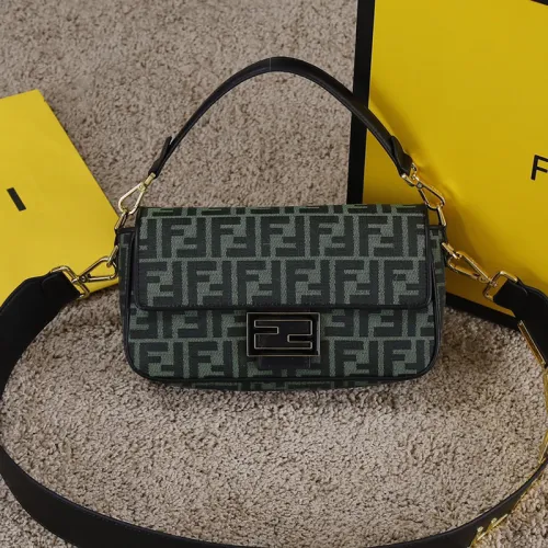 Fendi Womens Bag Shoulder Bags Luxury Brand Baguette fabric bag Fashion Bags for Women with Original Box 8BR600A6V5F17U4