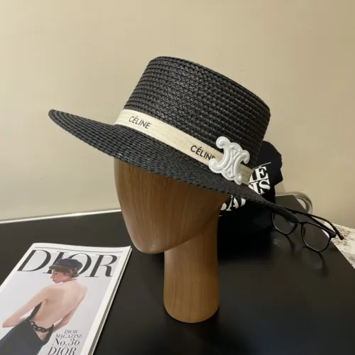 Celine Womens Hats Luxury Brand Design Celine Straw Hat with Original Box  