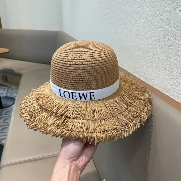 Loewe Womens Bucket Hat Straw Hat Luxury Brand Design Loewe Hats with Original Box  