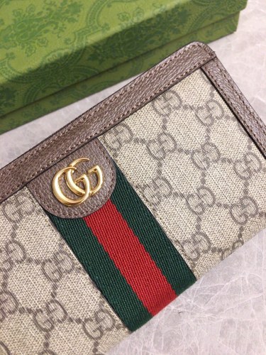 Gucci Womens Mens Bags Wallets Luxury Brand Gucci GG Supreme Ophidia GG zip around wallet with Original Box 523154 96IWG 8745