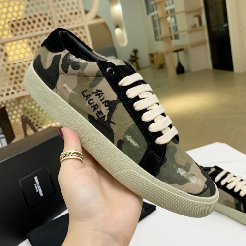 Yves Saint Laurent YSL Women Shoes Casual Luxury Brand COURT CLASSIC SL/06 EMBROIDERED SNEAKERS IN LEATHER with Original Box 61064908G109061