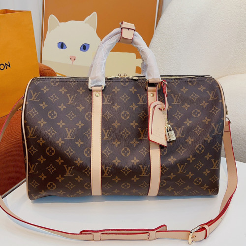 Louis Vuitton Womens and Mens Unisex Bags Luxury Brand LV Keepall Bandoulière 45 Monogram Canvas Fashion M41418
