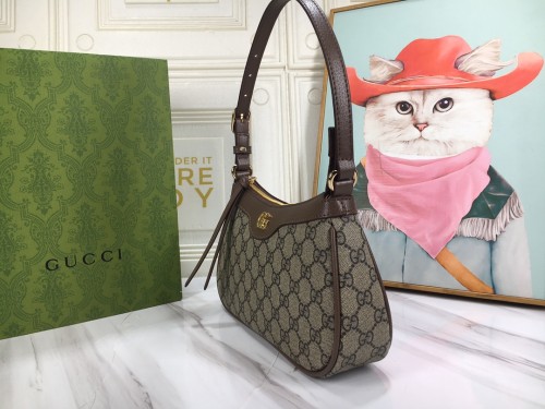 Gucci Womens Bags Shoulder Messenger Bag Luxury Brand Gucci Ophidia small handbag in beige and ebony Supreme with Original Box 735145 KAAAD 8358