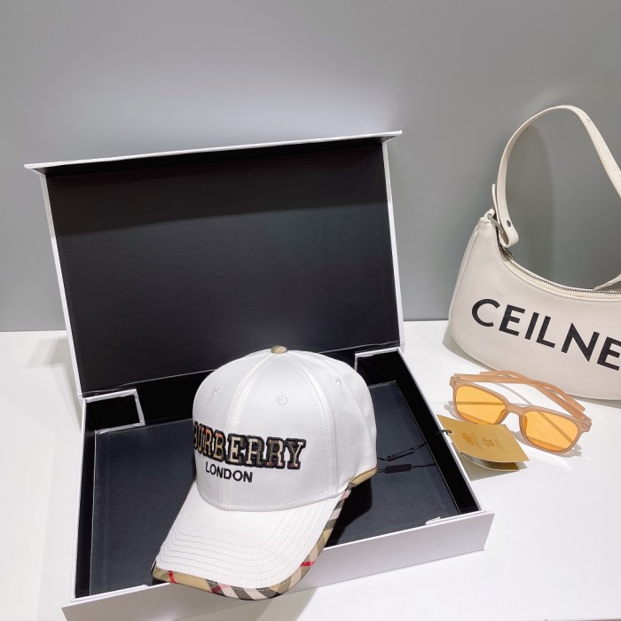 Burberry Womens Mens Cap Baseball Hat Luxury Brand with Original Box  