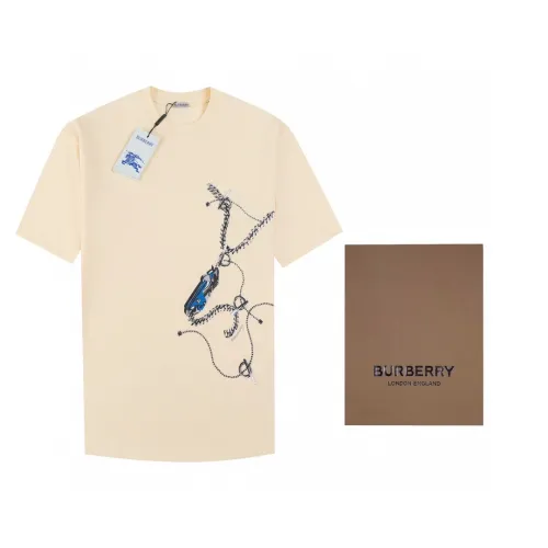 Burberry Luxury Brand Women Mens Short Sleeve T-Shirt Knight Hardware Cotton T-shirt   