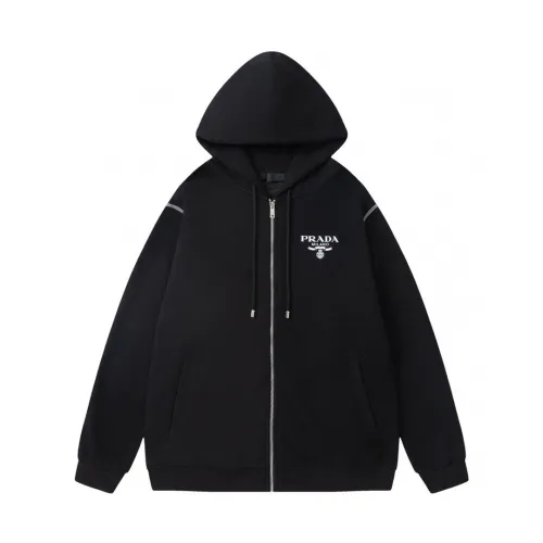 Prada Women Mens Zip Hoosie Coat Luxury Brand Mens Sweatshirts   