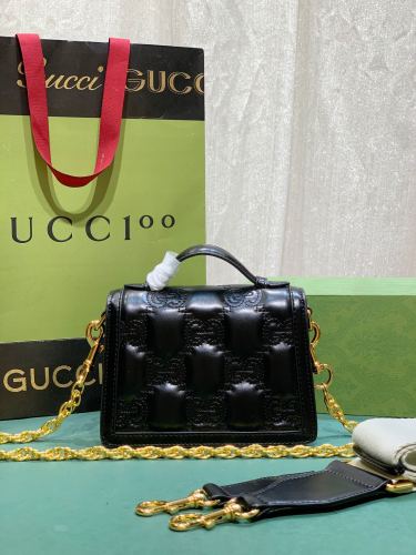 Gucci Womens Messenger Shoulder Bags Luxury Brand Fashion Bags GG matelassé small top handle bag  