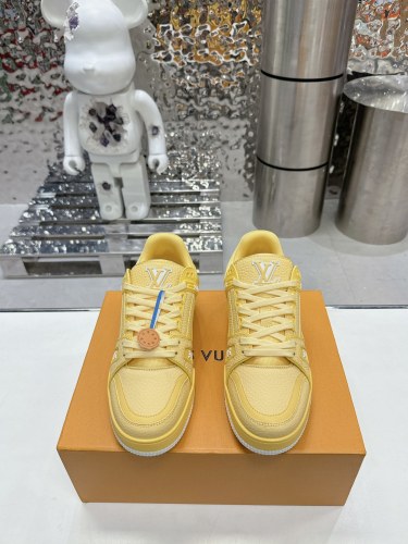 Louis Vuitton Mens Shoes Fashion Sneakers Design Luxury Brand LV TRAINER SNEAKER 1ABLVV Mix of materials with Original Box 1ABLUR  