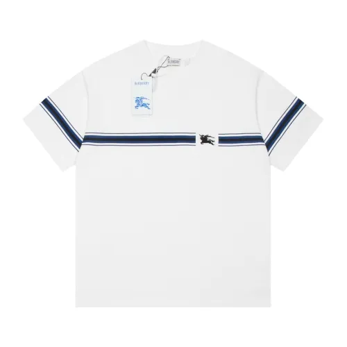 Burberry Luxury Brand Women Mens Short Sleeve T-Shirt Stripe Cotton T-shirt 80904361   
