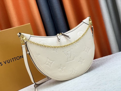 Louis Vuitton Womens Bags Shoulder Bag Luxury Brand Loop Hobo Monogram Empreinte Leather M46725  