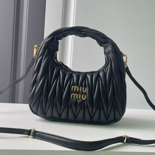 MiuMiu Womens Fashion Handbags Matelassé Shoulder Bag Leather Luxury Brand Miu Miu Wander Matelasse Nappa Leather Hobo Bag  
