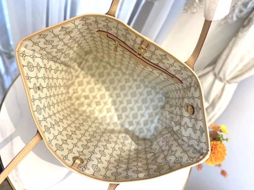 Louis Vuitton Womens Bags Handbags Luxury Brand Fashion Type NEVERFULL MM M21352 Silver Coated canvas