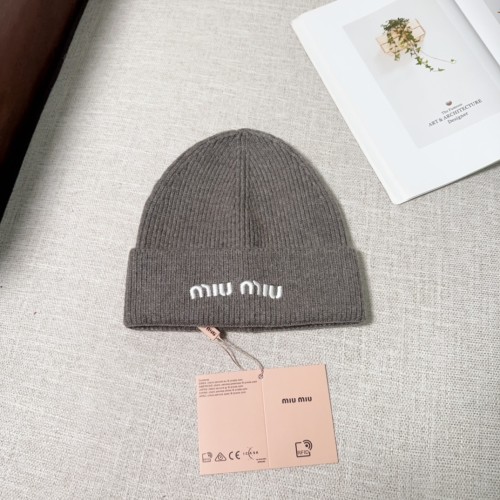 Miumiu Womens Cap Knit Hat Luxury Brand with Original Box  
