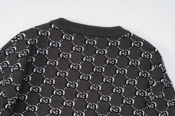 Gucci Men Womens Sweater Luxury Brand Womens Knitwear WOOL JACQUARD SWEATER WITH GG SHADOW 794503 XKEAP 1150 Top Quality   