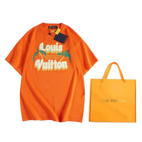 Louis Vuitton Luxury Brand Men Womens Short Sleeve T-Shirt Short-Sleeved Cotton Crewneck 1AFQQZ   
