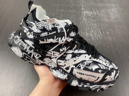 Balenciaga Track Graffiti Black White