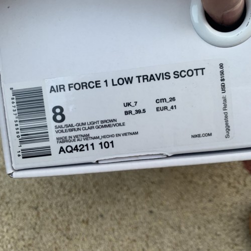 Nike Air Force 1 Low Travis Scott Sail AQ4211-101