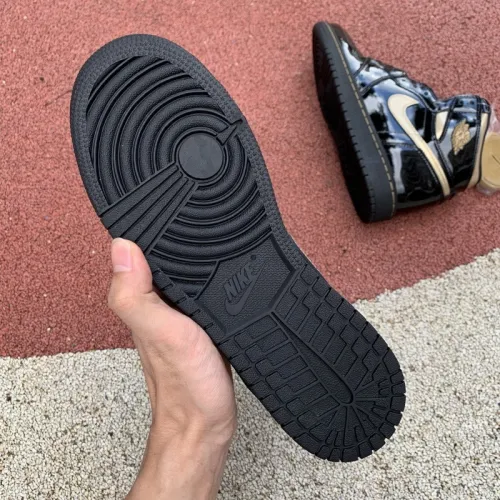 Authentic Air Jordan 1 High “Black Metallic Gold” GS
