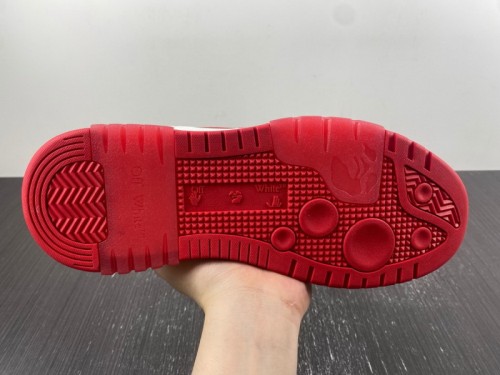 OFF-WHITE Out Of Office OOO Low Tops White Red