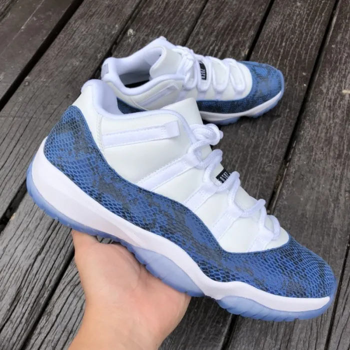 Authentic Air Jordan 11 Low “Navy Blue Snakeskin”