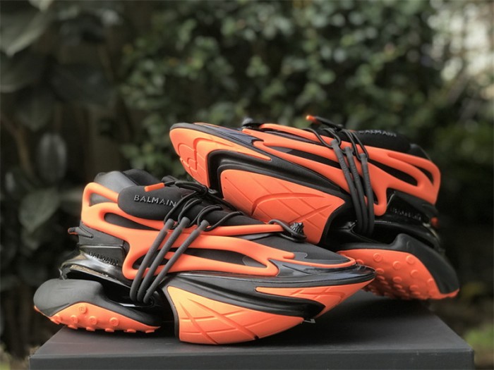 Balmain Unicorn Low-Top Orange Black