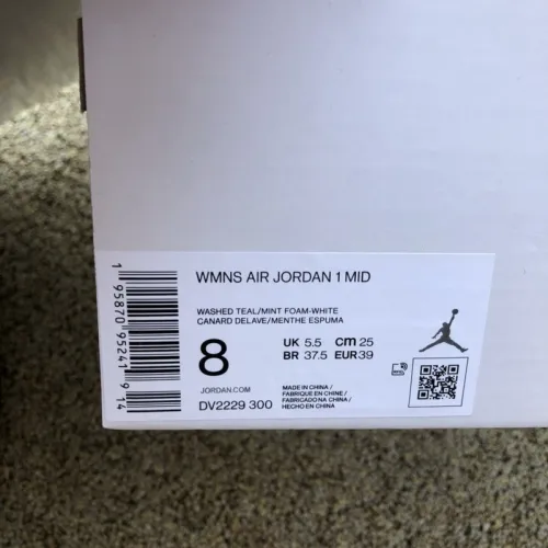 Jordan 1 Mid Washed Teal