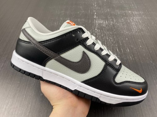 Nike Dunk Low Grey Black Orange Mini Swoosh