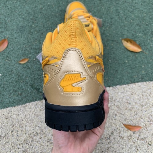Authentic OFF-WHITE x Nike Air Rubber Dunk “University Gold”