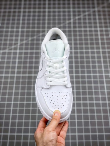 Air Jordan 1 Low Triple White Tumbled Leather