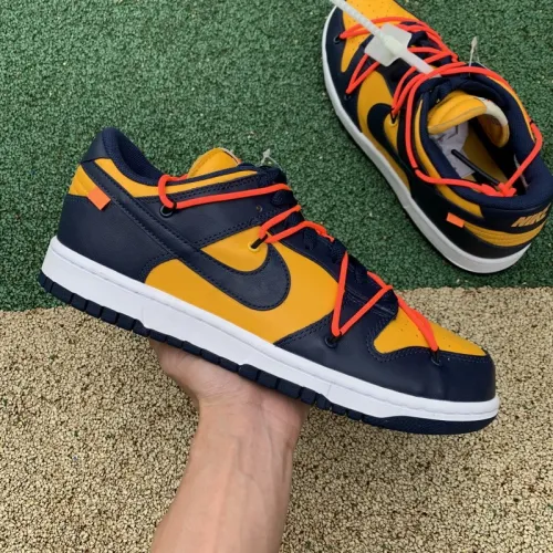 Authentic OFF-WHITE x Nike Dunk Low “University Gold”