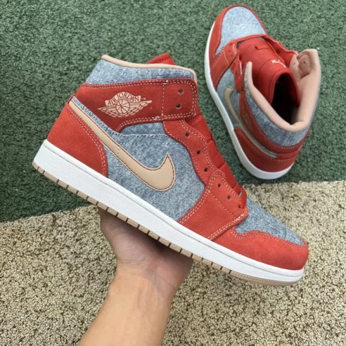 Air Jordan 1 Mid Denim Red