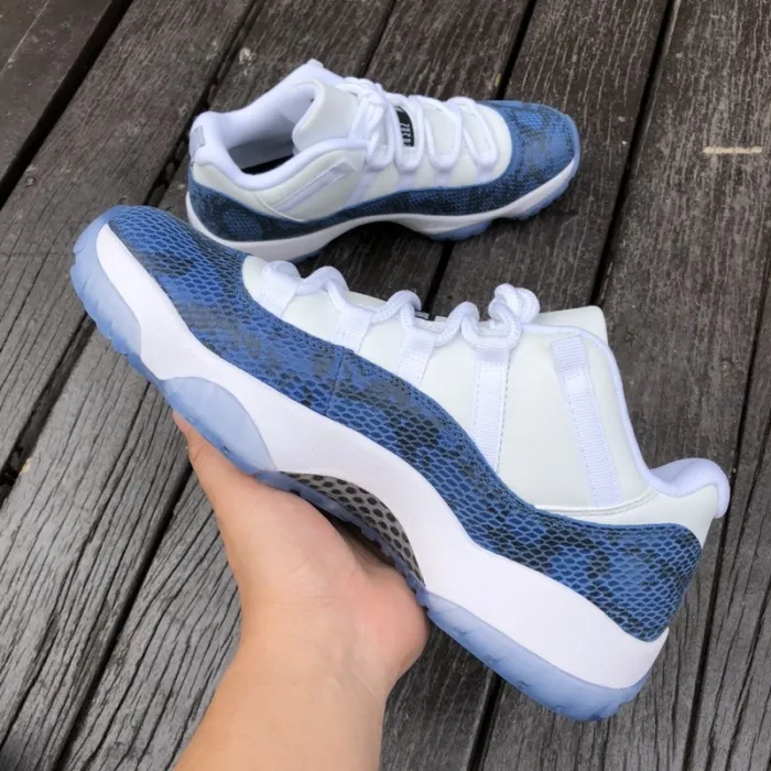 Authentic Air Jordan 11 Low “Navy Blue Snakeskin”
