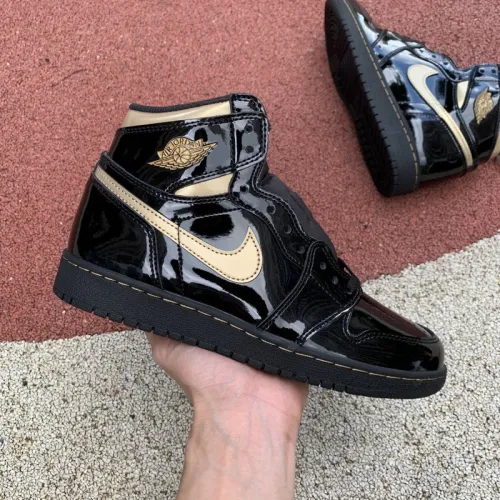 Authentic Air Jordan 1 High “Black Metallic Gold” GS