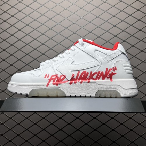 OFF-WHITE Out Of Office OOO Low Tops For Walking White White Red SS22