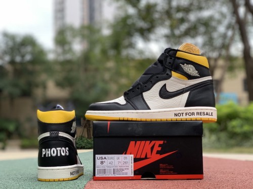 Authentic Air Jordan 1 NRG “No L’s” Black Yellow