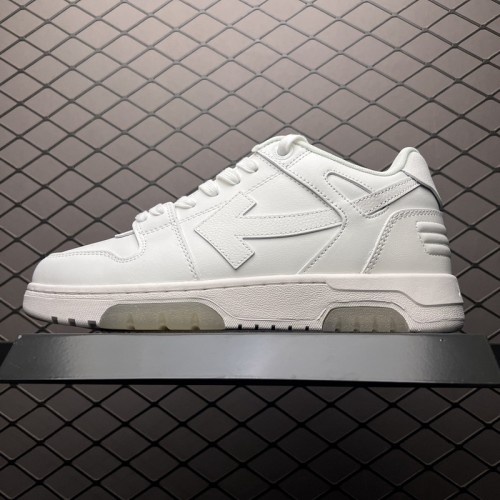 OFF-WHITE Out Of Office OOO Low Tops Triple White