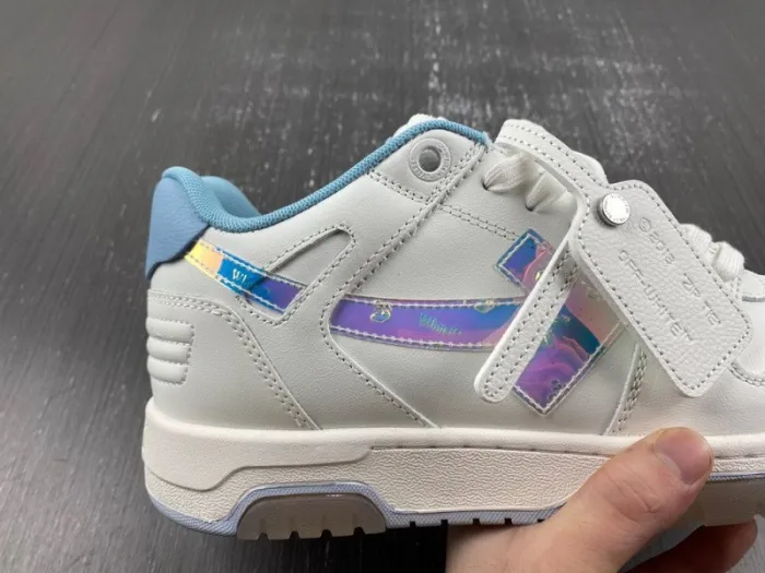 OFF-WHITE Out Of Office OOO Low Tops White Iridescent Blue