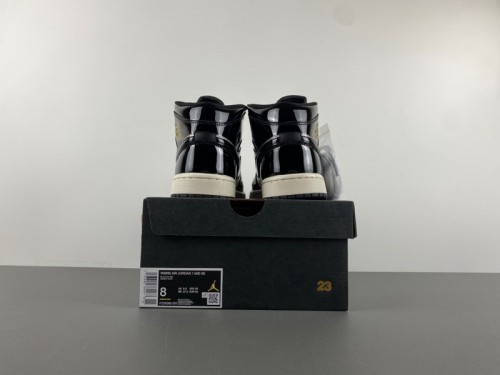 Jordan 1 Mid SE Black Metallic Silver Sail Metallic Gold