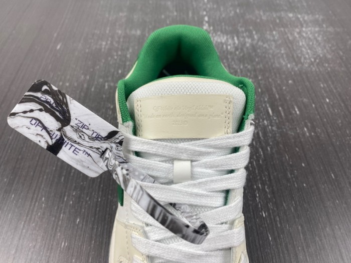 OFF-WHITE Out Of Office OOO Low Tops White Green