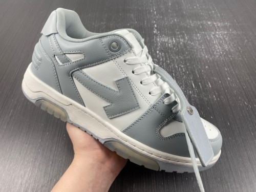 OFF-WHITE Out Of Office OOO Low Tops Grey White