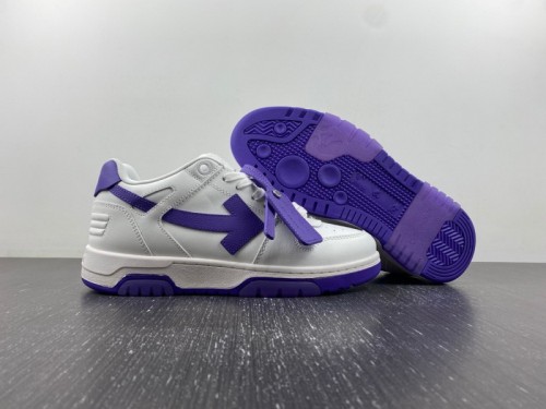 OFF-WHITE Out Of Office OOO Low Tops White Purple