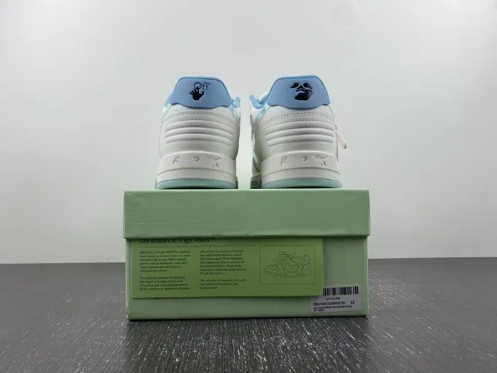 OFF-WHITE Out Of Office OOO Low Tops White Iridescent Blue