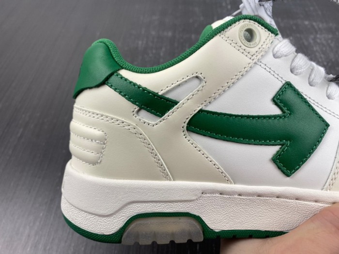 OFF-WHITE Out Of Office OOO Low Tops White Green