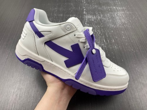 OFF-WHITE Out Of Office OOO Low Tops White Purple
