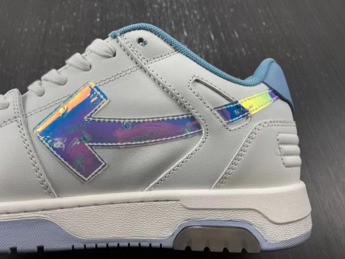 OFF-WHITE Out Of Office OOO Low Tops White Iridescent Blue
