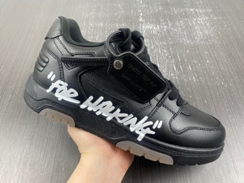 OFF-WHITE Out Of Office OOO For Walking Low Tops Black White