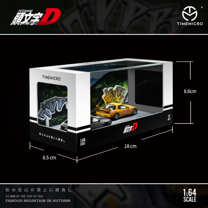 1:64 AE86 RX7 頭文字D漫畫版模擬合金汽車模型