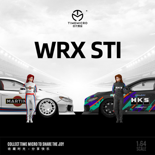 1:64 速霸路 翼豹 WRX-STI HKS與馬丁尼模擬合金汽車模型