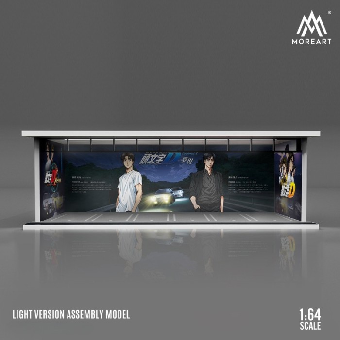 1:64 汽車文化動漫燈光版汽車模型組裝場景模型